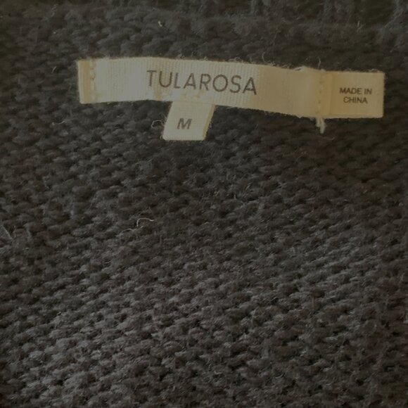 TULAROSA Wrap Sweater Popcorn Long Sleeves Black Sz M - Picture 4 of 6